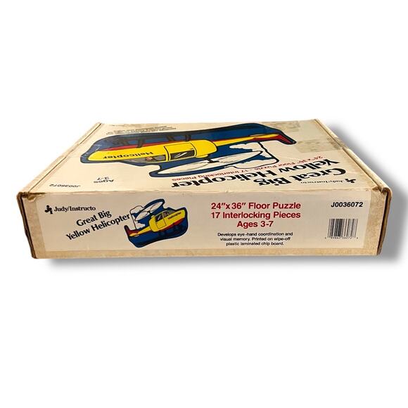 Vintage 1990 Judy Instructo Great Big Yellow Helicopter Floor Puzzle - Picture 8 of 8